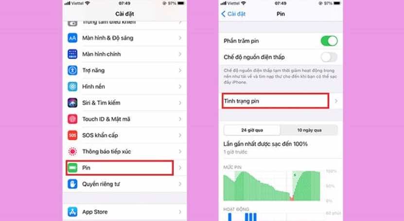 Kiểm tra pin khi mua iPhone cũ