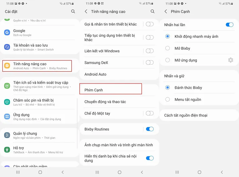 Mở phím cạnh màn hình thêm tiện lợi