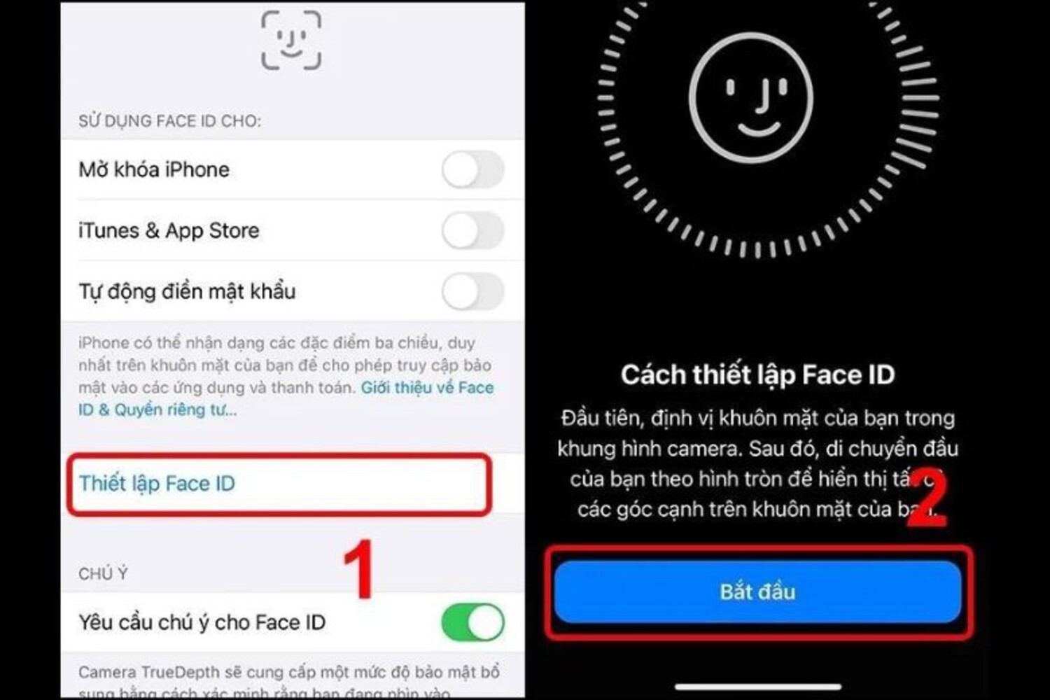 Thiết lập FACE ID