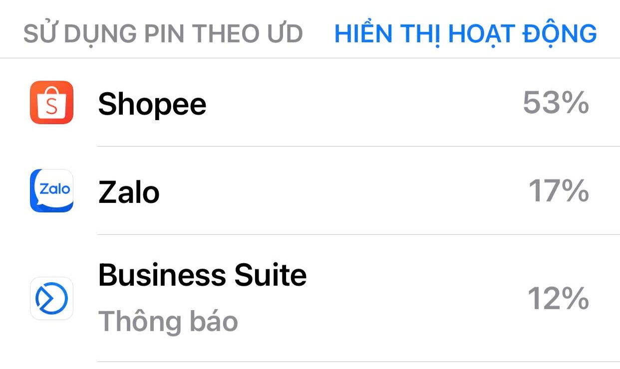 Tìm Ứng Dụng Ngốn Pin iOS