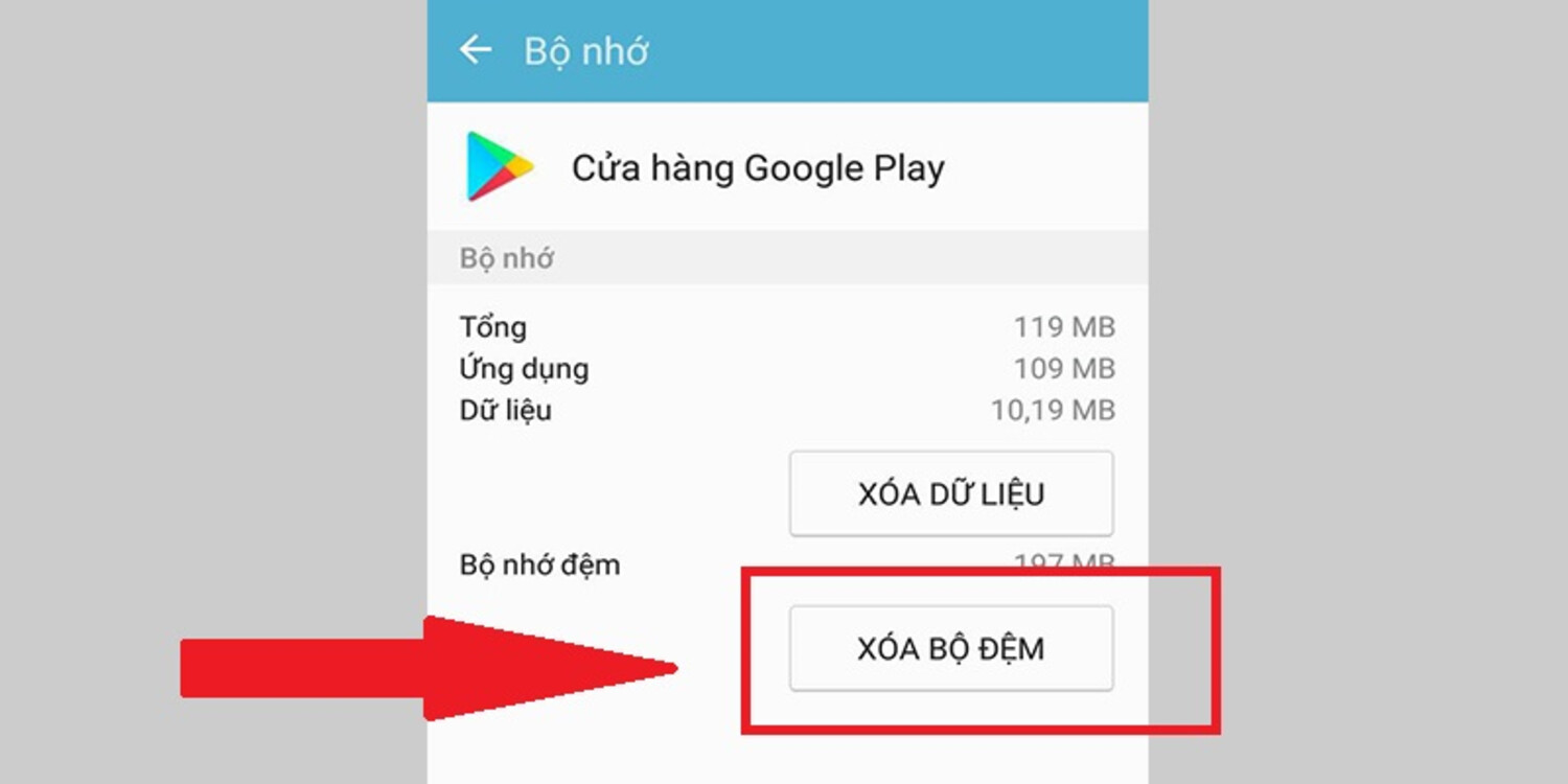 xóa sạch bộ nhớ đệm