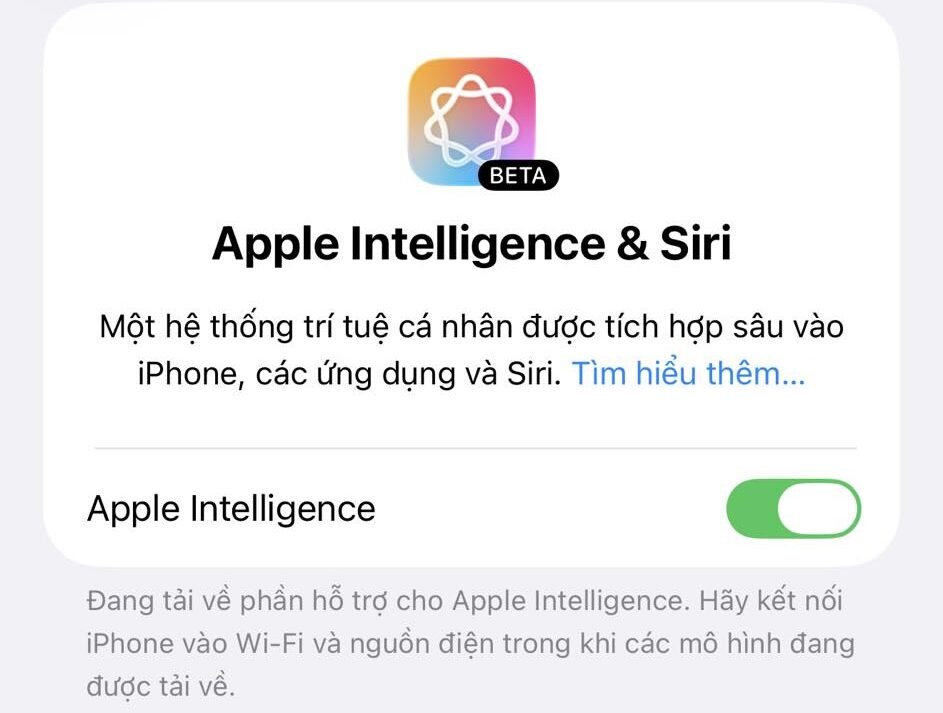 Bật Apple Intelligence
