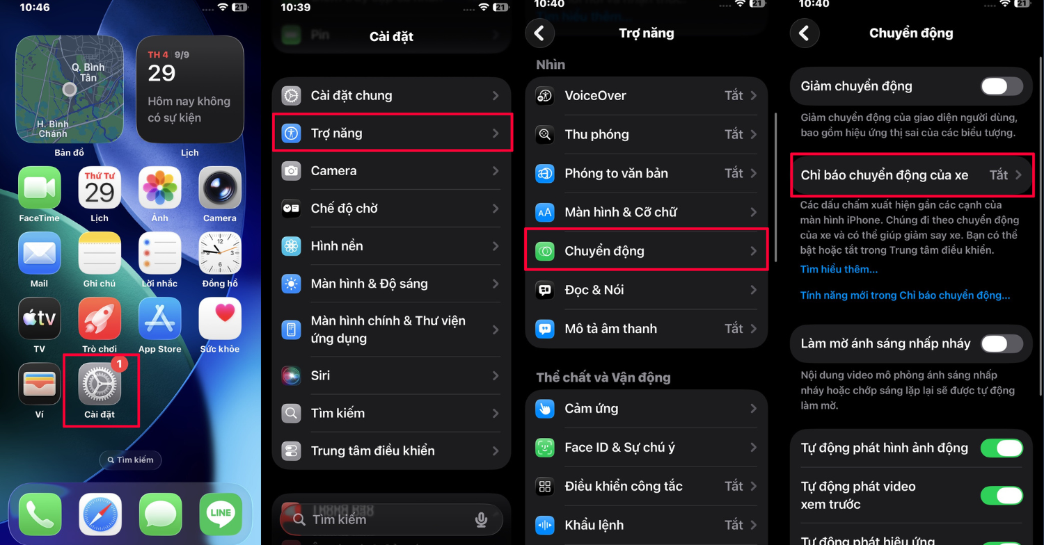 Hướng dẫn Bật Chế độ giảm say tàu xe trên iPhone Giúp Bạn Thoải Mái Khi Di Chuyển 3